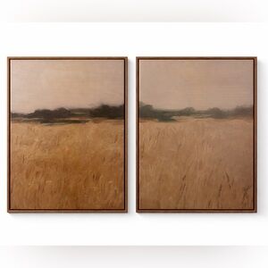Threshold (2) Framed Landscape Wall Art 16x20 NWT Neutral Modern Farmhouse Decor